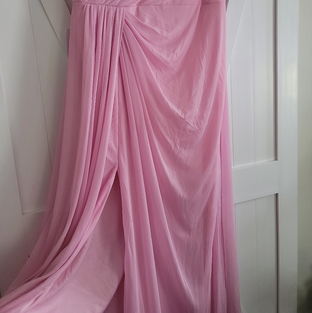 NWT Azazie Evalin Formal Dress | Size 14 Candy Pink - Picture 8 of 13